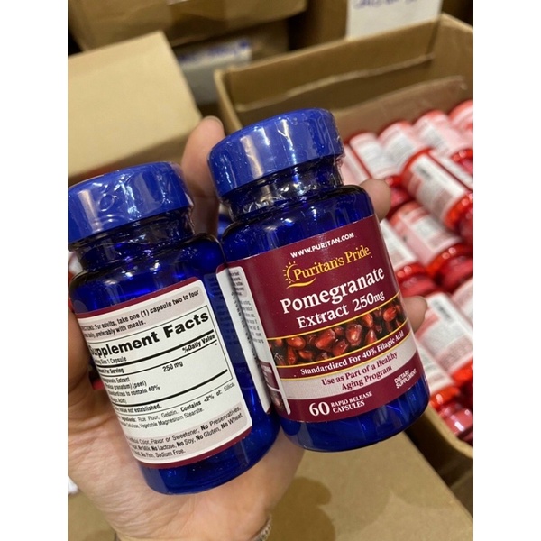✅[Chính Hãng] Viên Uống Chống Nắng Lựu Đỏ Pomegranate Extract 250mg Puritan's Pride - Viên Uống Lựu Đỏ Mỹ