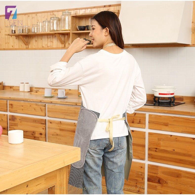 Tạp Dề Cao Cấp Siêu Chống Thấm, Có Túi Kết Hợp Lau Tay