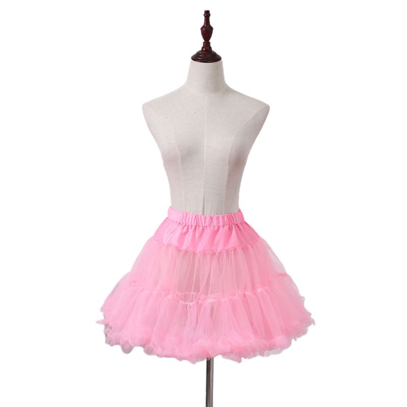 Youyo Chân Váy Xòe Tutu Vải Tuyn Lưng Thun Phối Bèo Nhún Hóa Trang Lolita Cổ Điển Cho Nữ