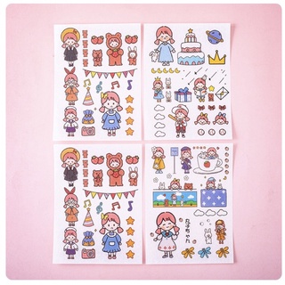 Set 4 Tờ Sticker Dễ Thương