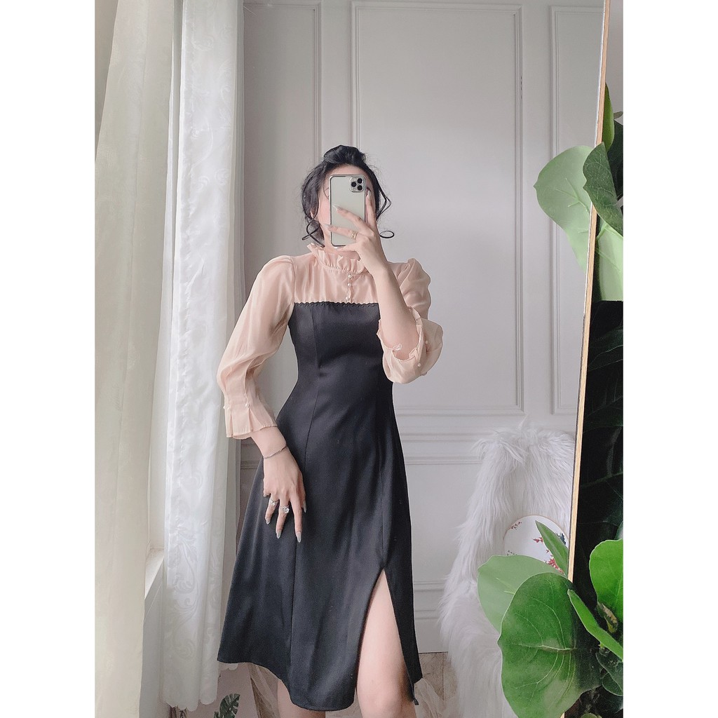 Đầm Bigsize phối voan DA0017 - Tú Mỡ - Đủ size từ 50-85KG | BigBuy360 - bigbuy360.vn