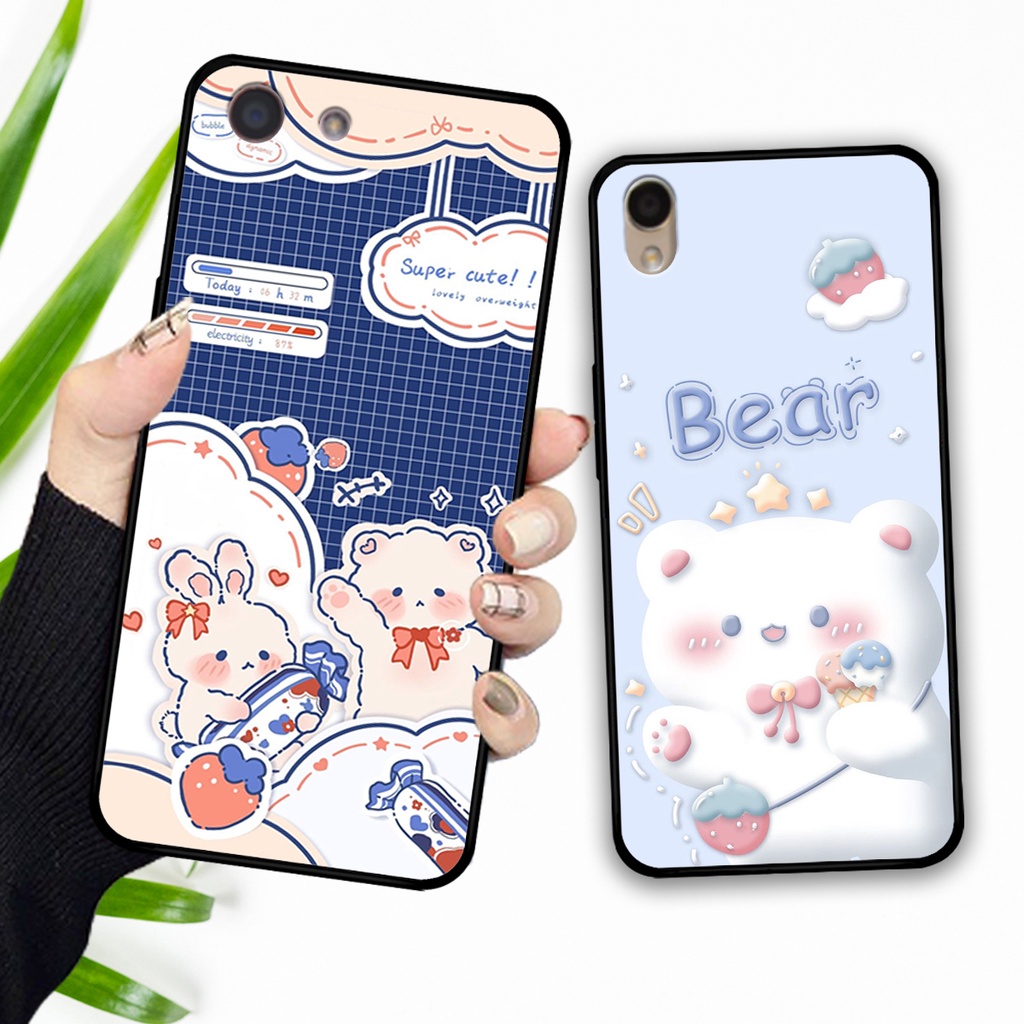 Ốp lưng Oppo F1s / F1 Plus - Oppo F3 / F3 Plus in hình caro gấu thỏ dễ thương