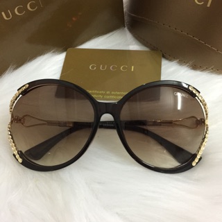 Kính mát nữ màu trà hàng đẹp chuẩn đi ngày đi đêm sành điệu đính đá