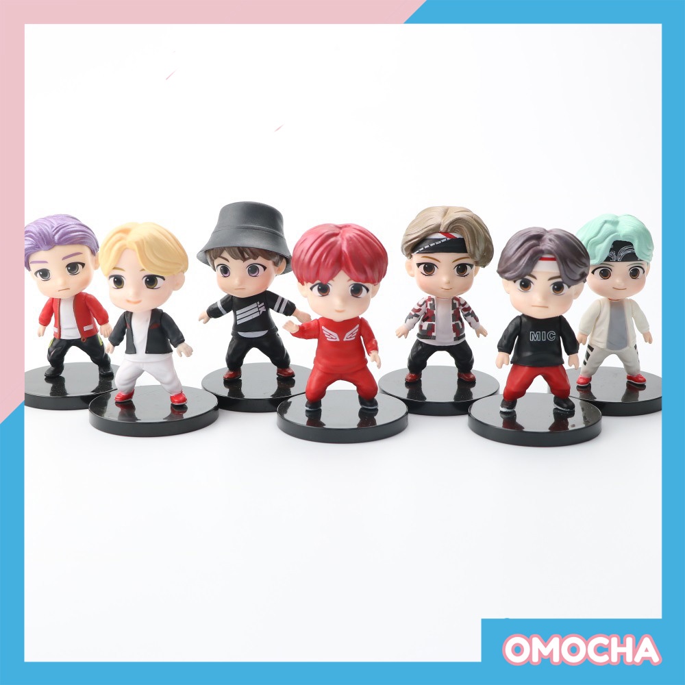 Bộ 7 mô hình tượng đứng BTS phong cách hoạt hình chibi cực dễ thương