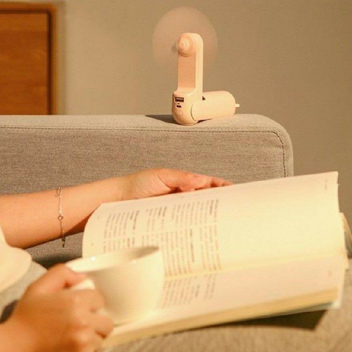 Sạc Dự Phòng 2000mAh Chức Năng Quạt Tai Gấu Mini  Và Đèn Pin Siêu Sáng - Nhập Khẩu Chính Hãng