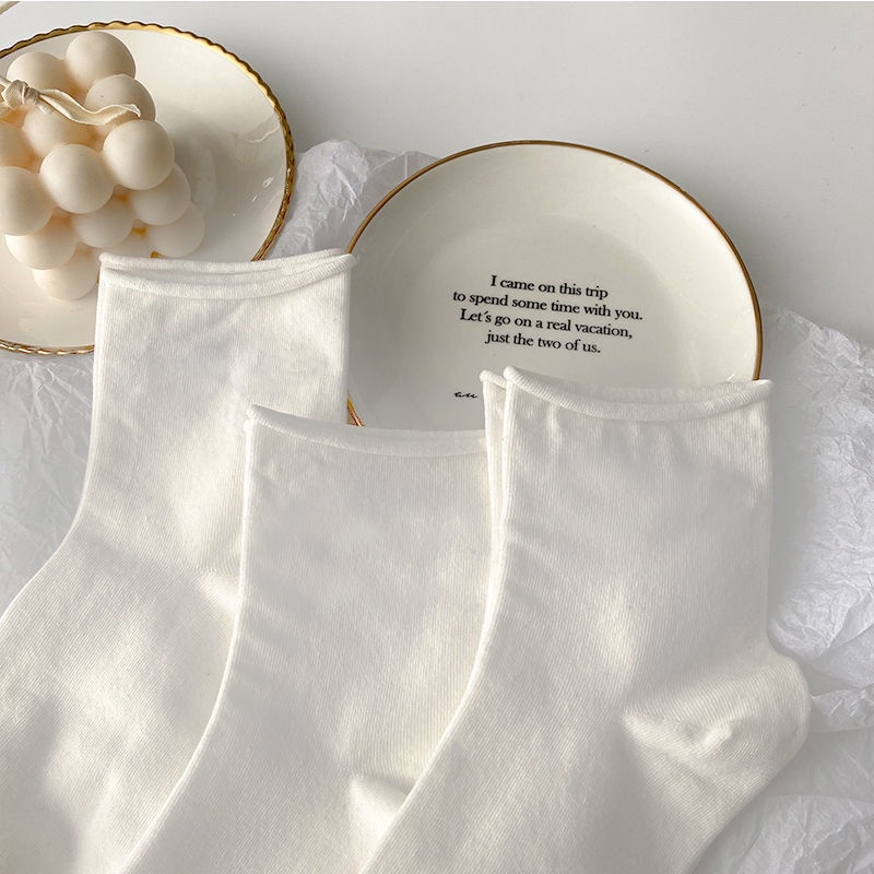 Vớ Ống Mỏng Màu Sắc Trơn Phong Cách Học Sinh Nhật Bản Dễ Phối Đồ