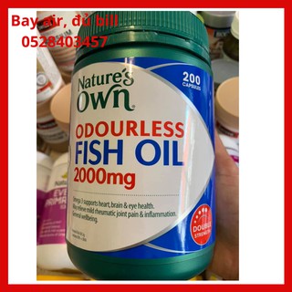 [Đủ bill, date 7/22] Dầu cá không mùi Nature's Own Fish Oil Odourless 2000mg (200 viên) của Úc