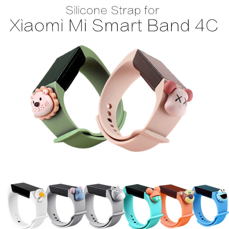 Dây đeo thay thế chất liệu silicon trơn màu cho Xiaomi Mi Band 4c