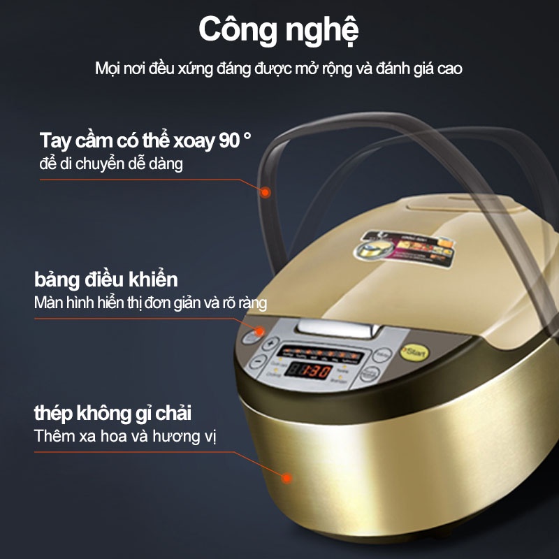 Han River Nồi Cơm Điện 2lit | Công Suất Cao 900W | Dung Tích 2.0 Lít | Chảo Chống Dính Hàng Chính Hãng