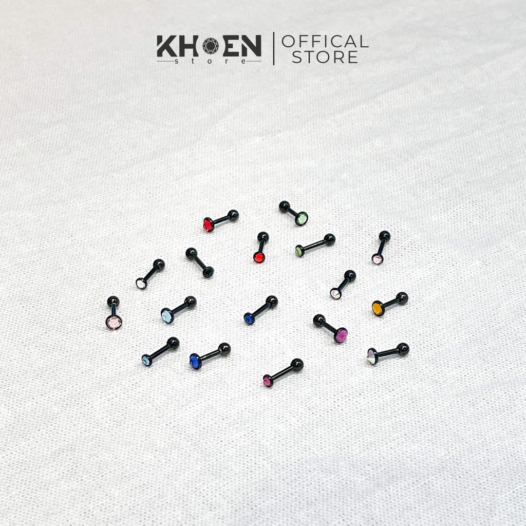 Khuyên tai Nút đá nhiều màu