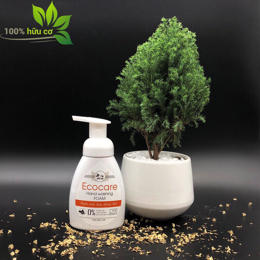 Nước rửa tay hữu cơ diệt khuẩn dạng bọt tinh dầu cam 250ml. Thương hiệu Ecocare | BigBuy360 - bigbuy360.vn