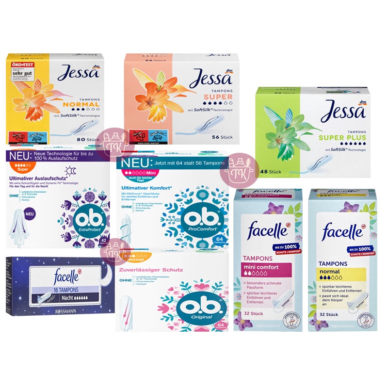 Bộ sản phẩm Băng vệ sinh Tampons Jessa Đức