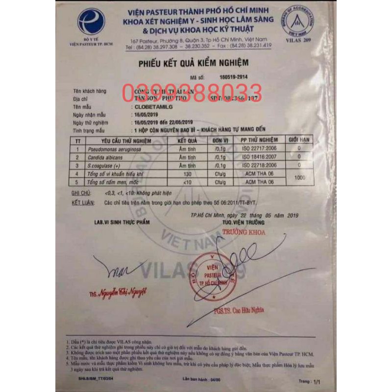 BỘ KEM NÁM TÀN NHANG CLOBETAMIL G CAO CẤP