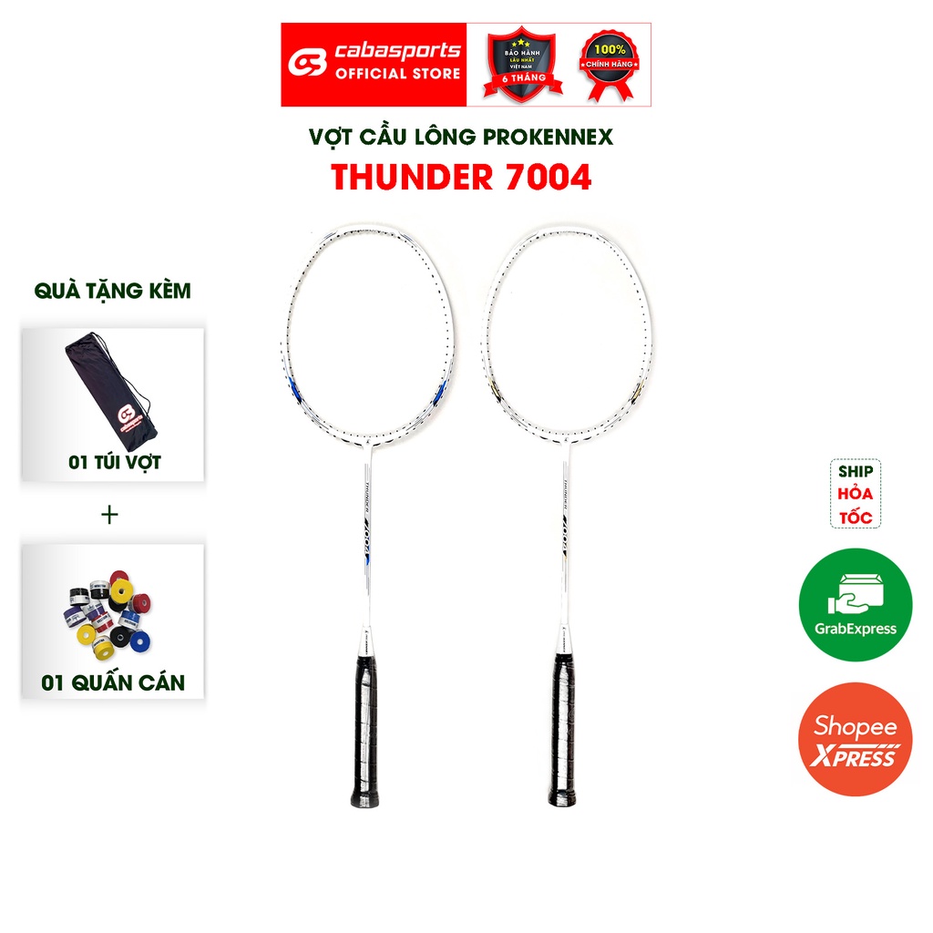 Vợt cầu lông Prokennex THUNDER 7004 cao cấp chính hãng, vợt cầu lông carbon chuyên công thân dẻo trợ lực