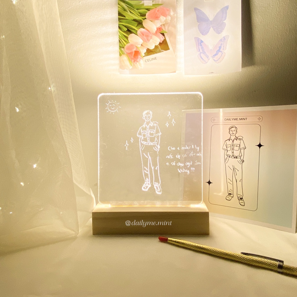 Đèn Ngủ Led 3D Tự Khắc Hình Theo Yêu Cầu - Dailyme.mint