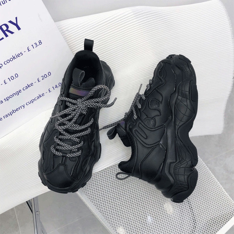 Giày Thể Thao Da Mềm Đế Dày Tăng Chiều Cao Thời Trang Hè Thu 2022 Phong Cách Châu Âu Cho Nữ