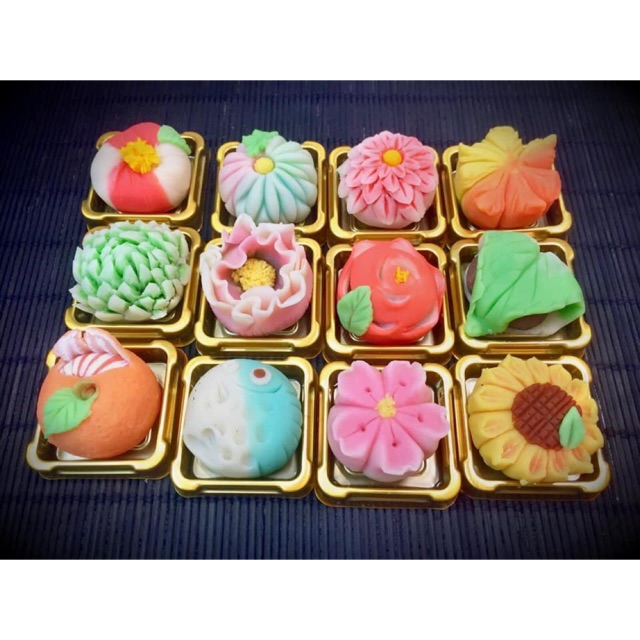 Set 6 Bánh Trung Thu Wagashi Truyền Thống Nhật Bản