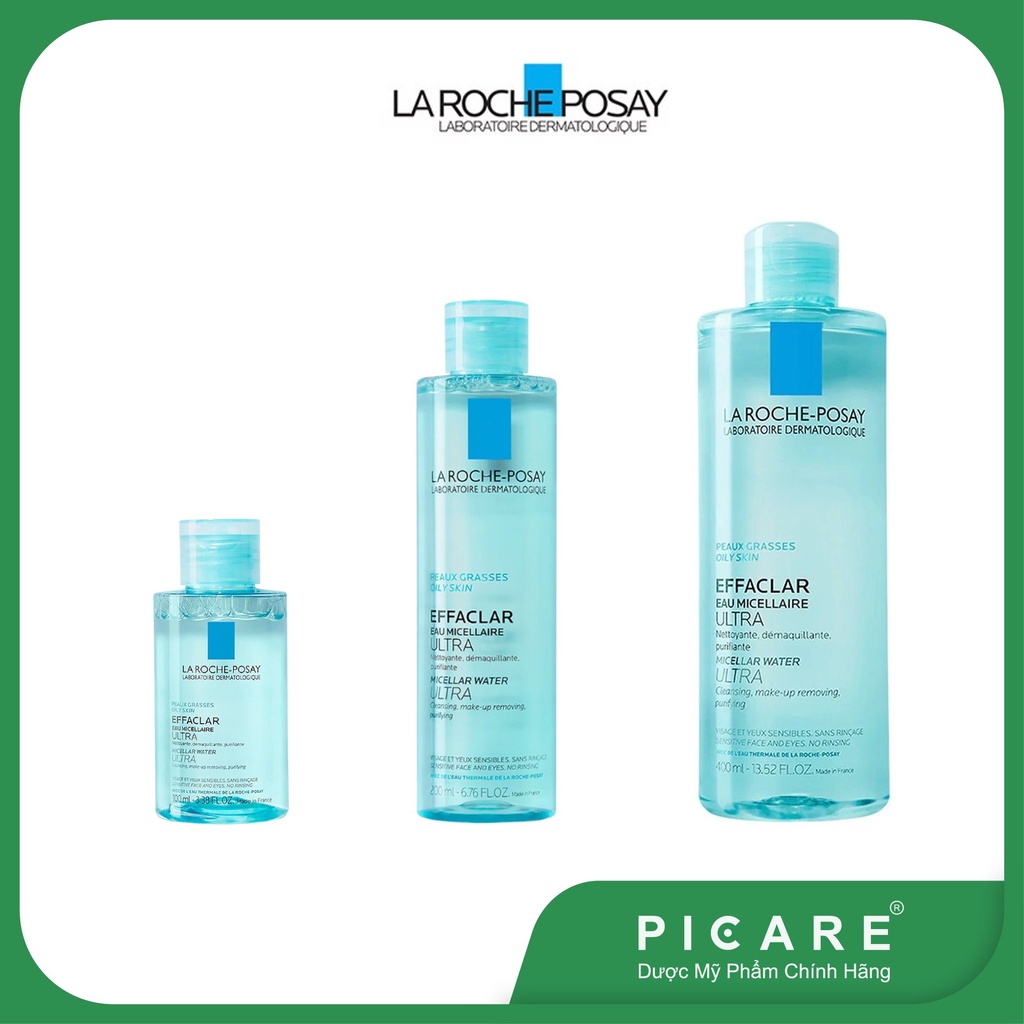 Nước tẩy trang dành cho da dầu mụn La Roche Posay Effaclar Micellar Water Ultra Oily Skin (100ml - 200ml - 400ml)