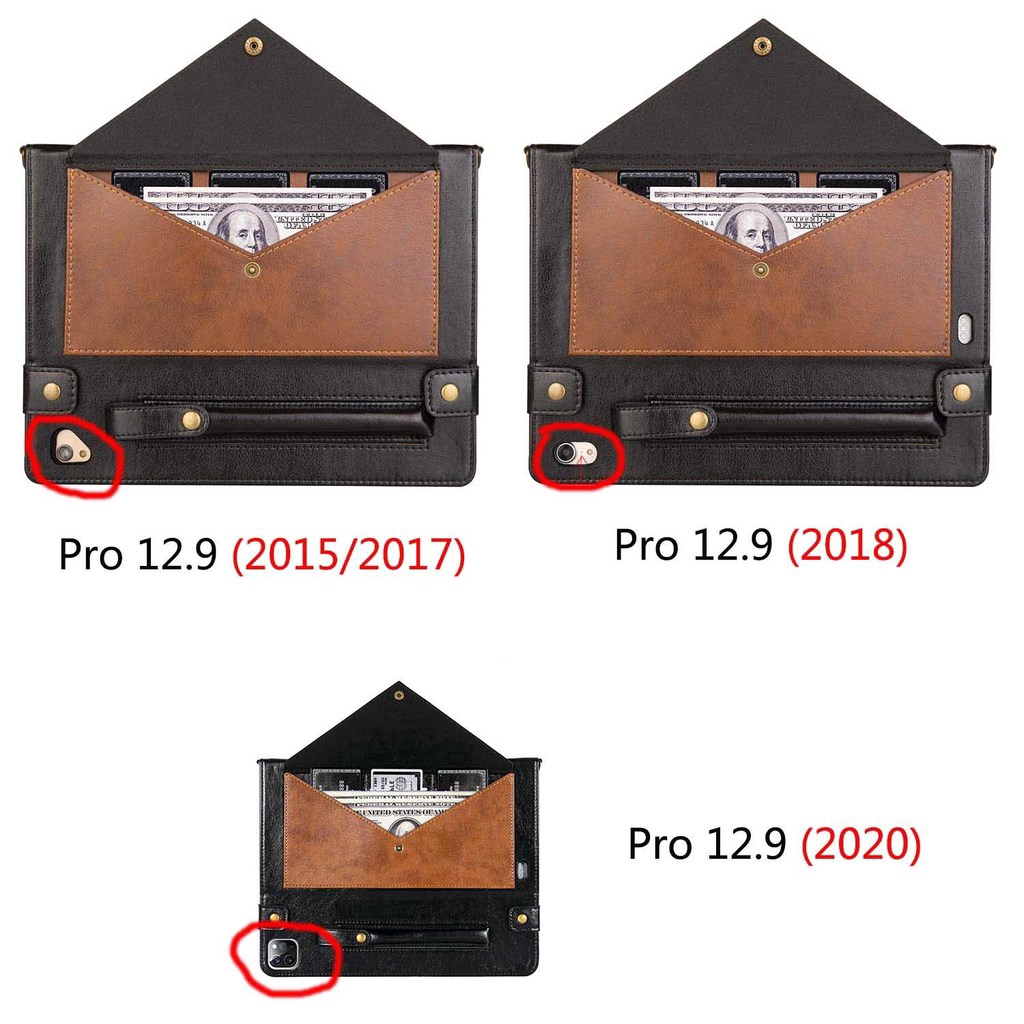 Ốp điện thoại bằng da có dây đeo vai kèm ngăn đựng bút cho Apple iPad Pro 12.9 inch 12.9" 2015 2017 2018 2020 | BigBuy360 - bigbuy360.vn