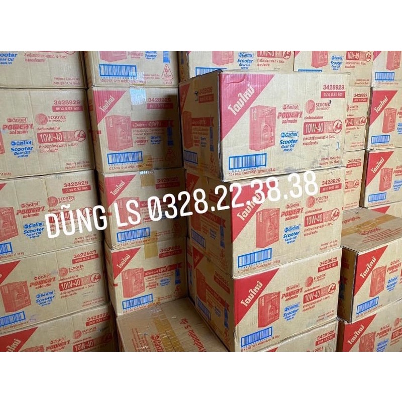Sỉ thùng 12 hộp Nhớt cao cấp cho xe tay ga đời mới CASTROL POWER 1 10W40 tặng nhớt hộp số Castrol Thái lan chính hãng