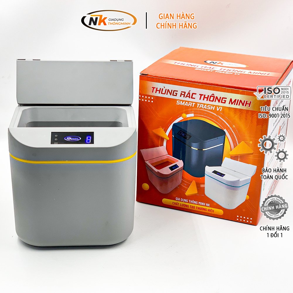Thùng Rác Để Bàn Tự Động Đóng Mở Thông Minh NK - Pin 90 Ngày Mới Phải Sạc - Bảo Hành 1 Đổi 1/ 1 Năm