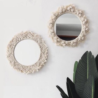 Gương trang trí gương Bỉ nhập khẩu viền macramé