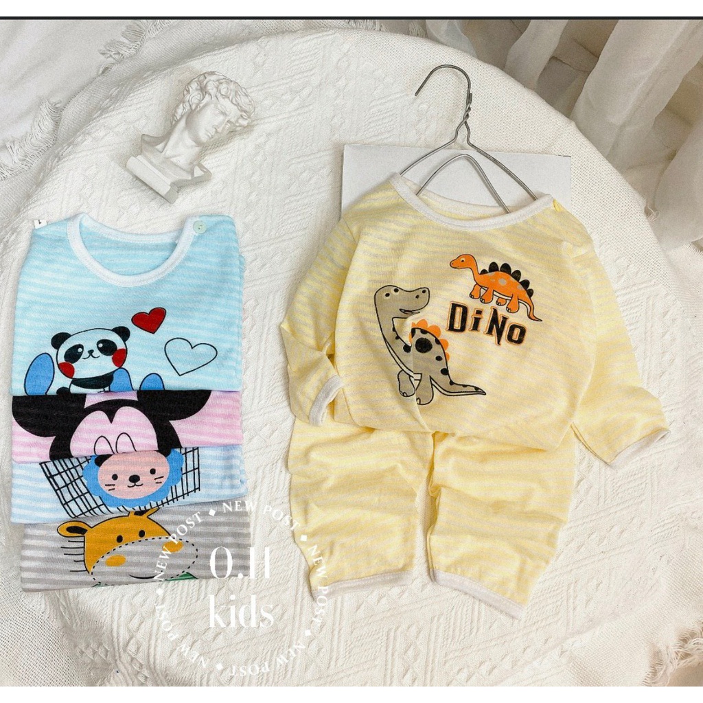 Bộ Cotton Giấy Dài Tay Cho Bé 4-15Kg