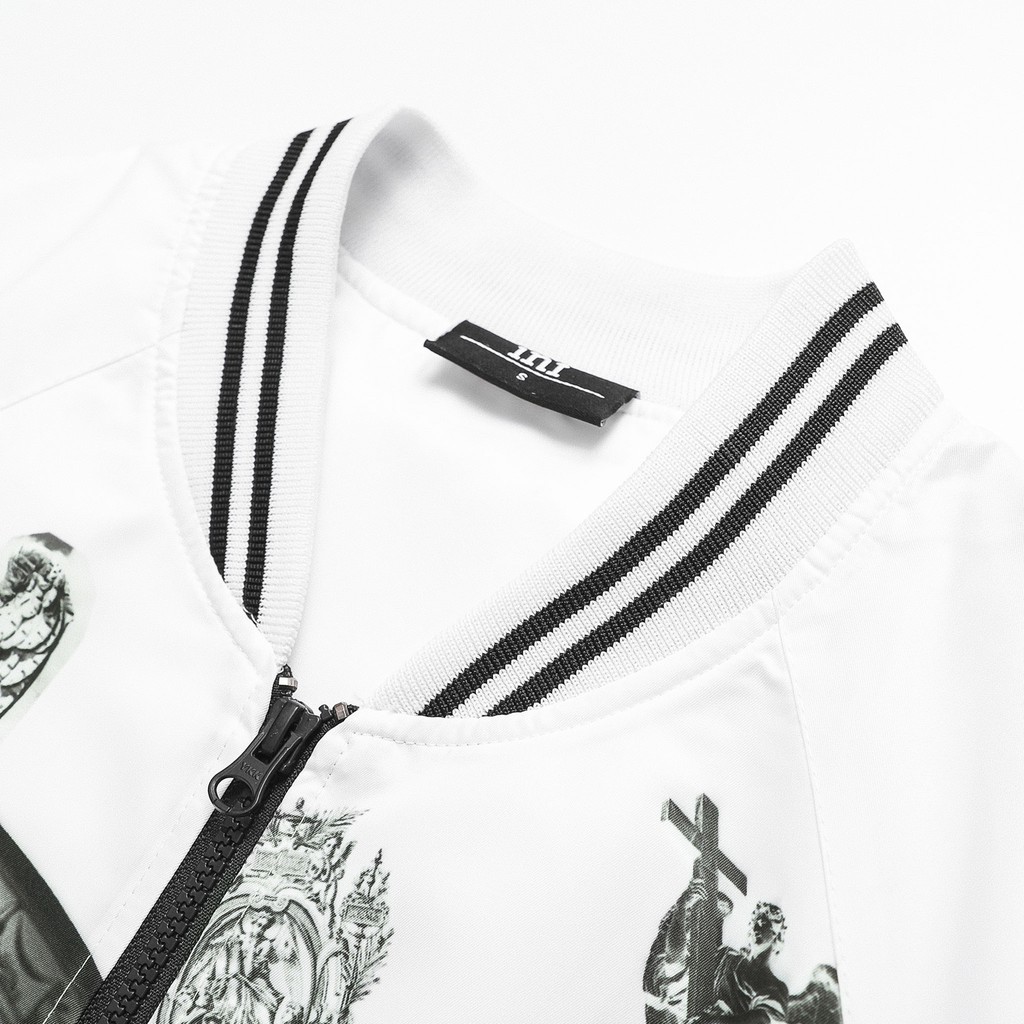 Áo Khoác Nam Trắng INF In Full Hình, Chất Vải Cotton Phối Polyste Dày Dặn Cao Cấp, AK003281, SOMEHOW