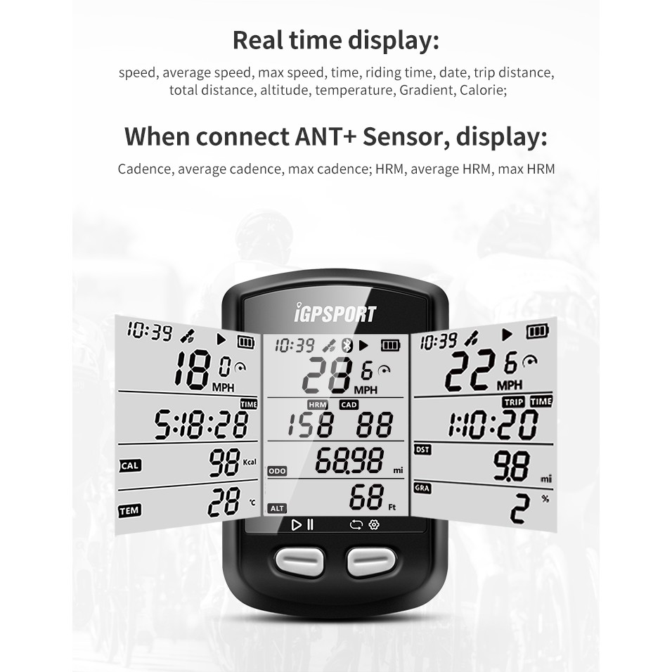 Đồng Hồ Đo Tốc Độ Không Dây IGPSPORT iGS10S GPS IPX6 Bluetooth 5.0 Chống Thấm Nước
