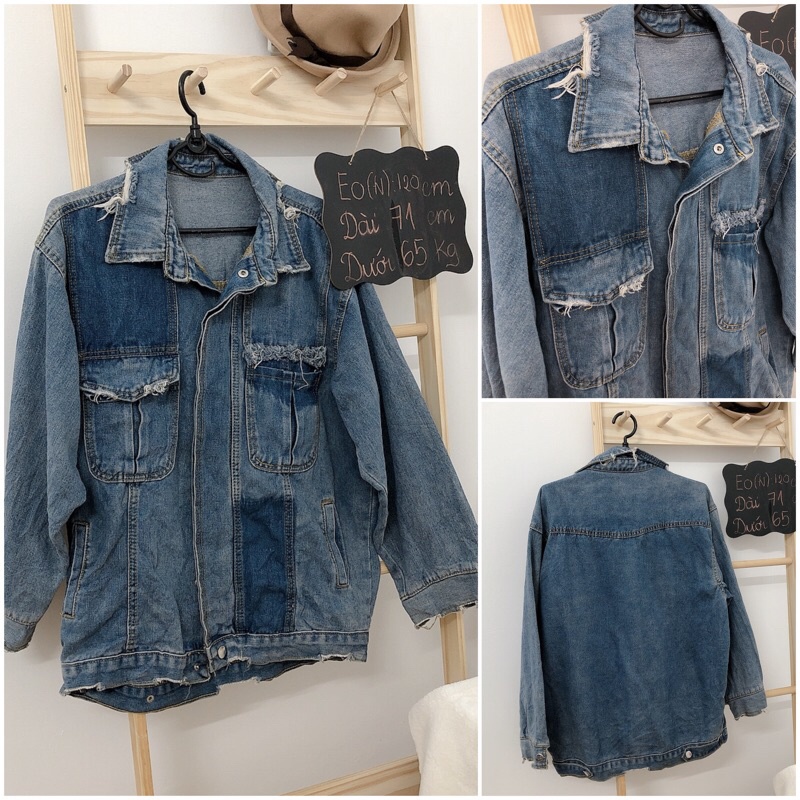 Áo khoác bò khoác jean siêu đỉnh dưới 65 kg