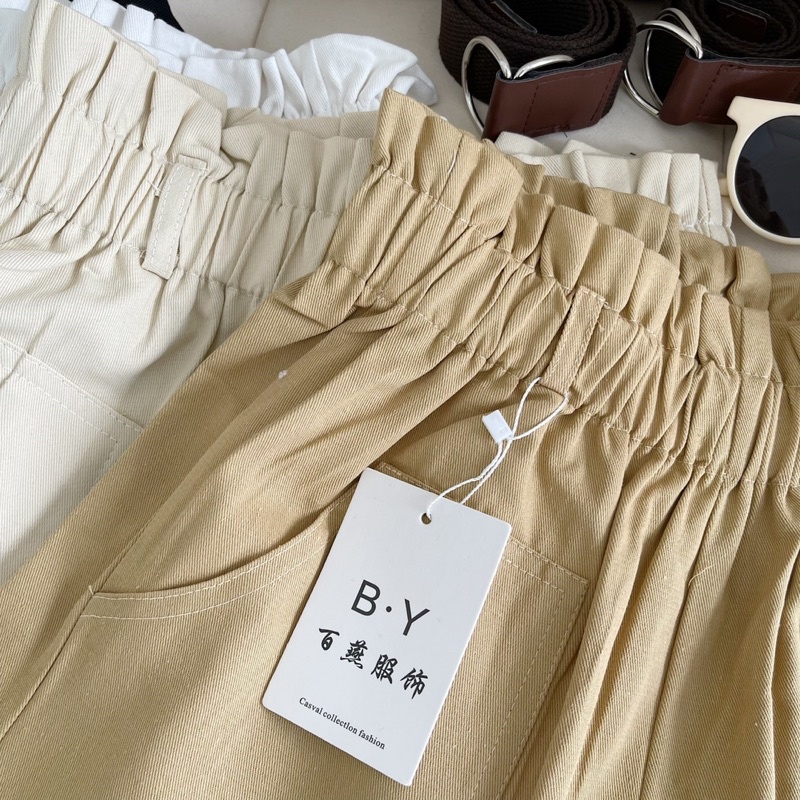Quần short lưng chun kèm belt