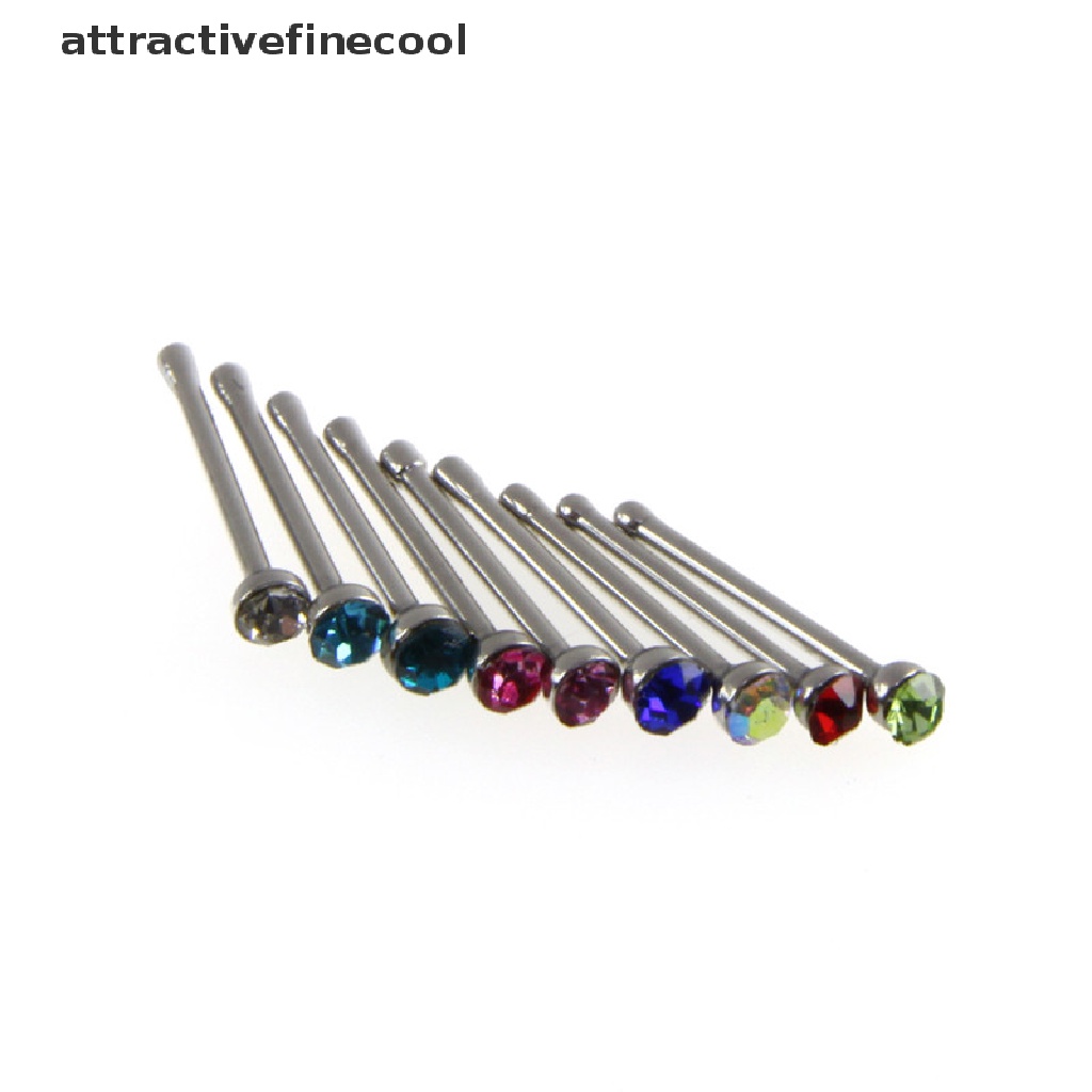 Set 60 Khuyên Mũi Bằng Thép Không Gỉ Đính Đá Cá Tính