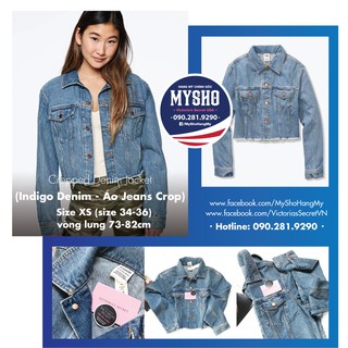(Áo khoác XS) Áo jeans cá tính, dạng crop top , Áo Denim Jacket - Victoria's Secret USA