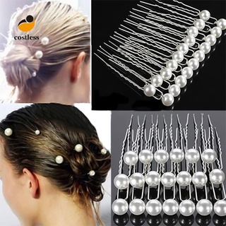 Set 20 ghim cài tóc chữ u đính hạt châu thời trang