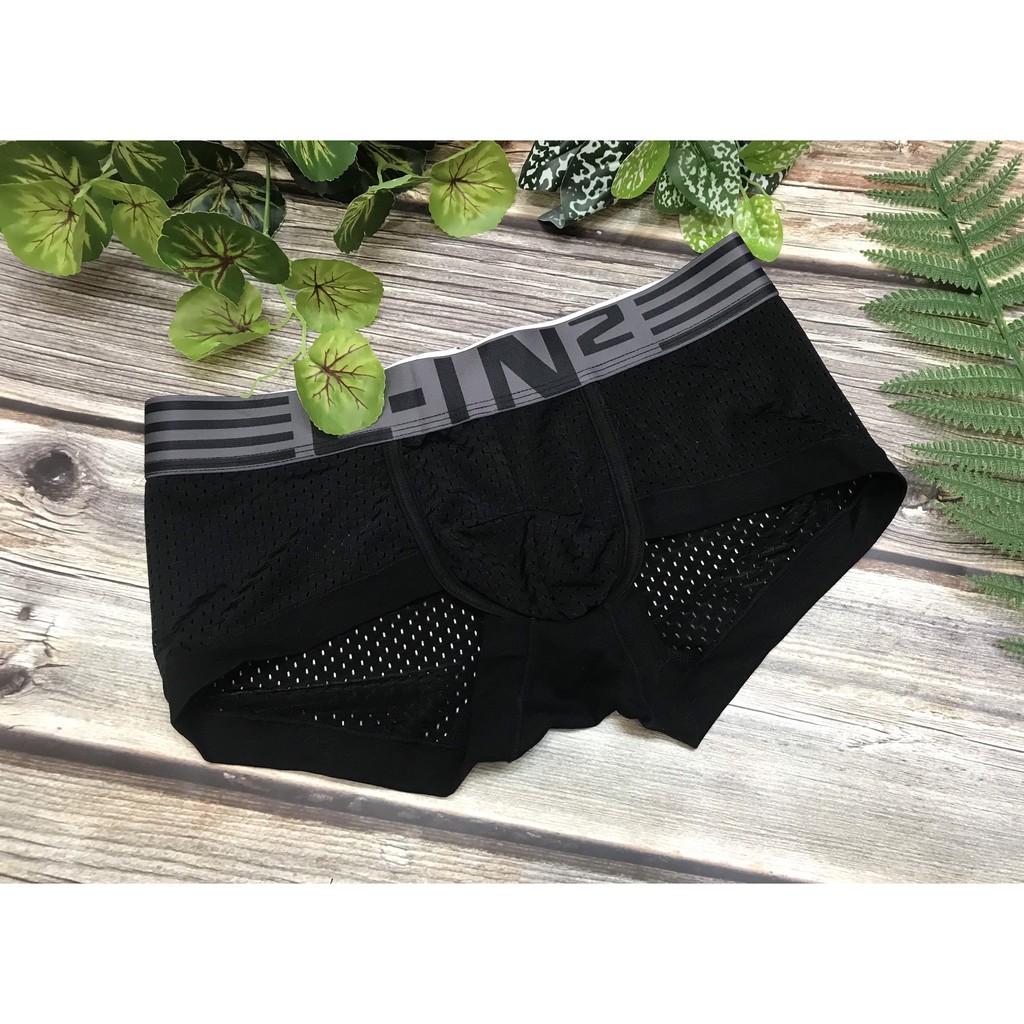 Quần lót nam, quần lót boxer lưới thông hơi in chữ cin2 cao cấp thun mát lạnh
