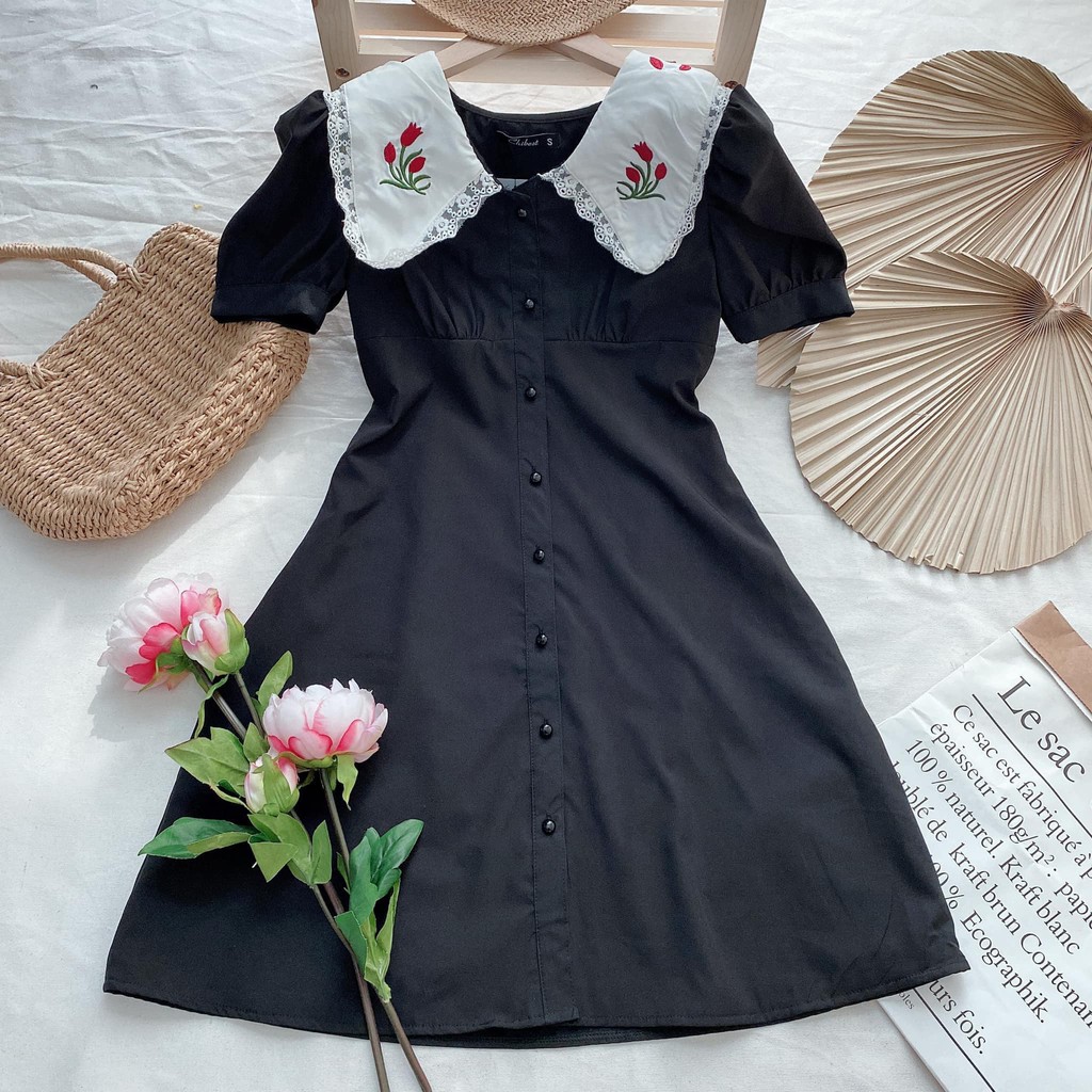 (HÀNG MỚI VỀ-FREESHIP)Đầm A tay bồng thêu cổ ❤️CHIBEST_DH062 | BigBuy360 - bigbuy360.vn