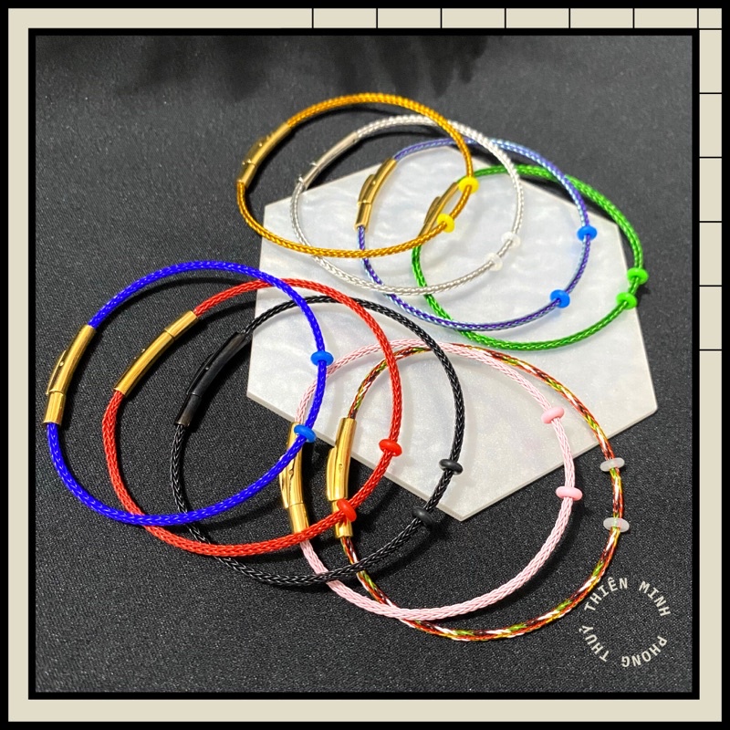 Dây cước lõi thép mix Charm cỡ dây 2li - Vòng Tay khoá titan siêu bền