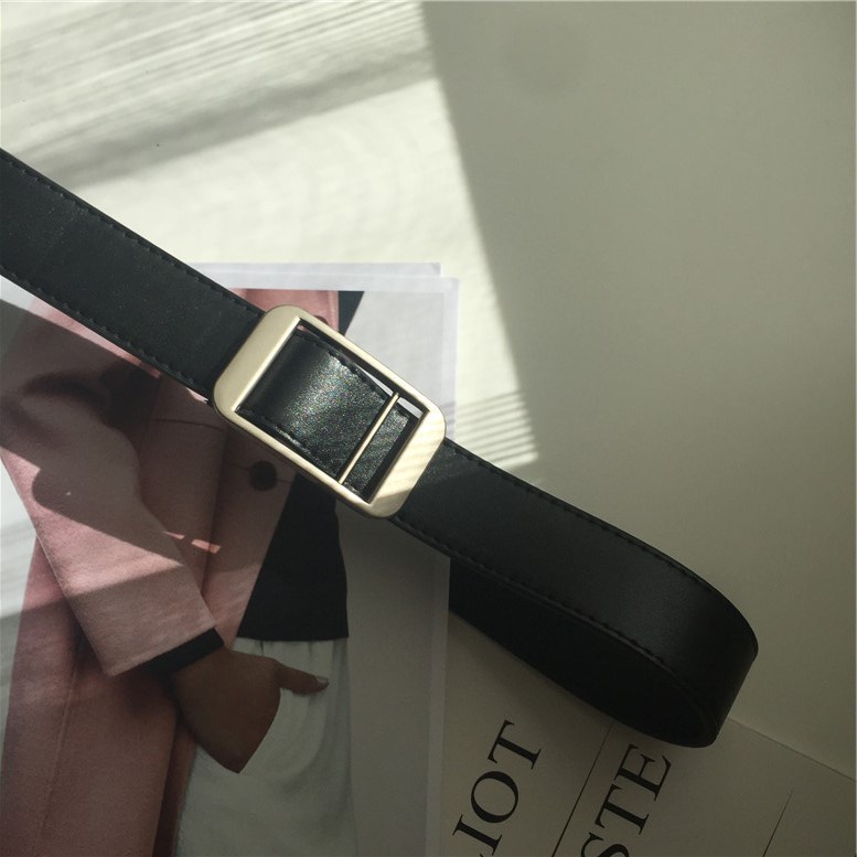 Thắt lưng nam nữ khóa luồng da pu cao cấp bản dây 3.3cm, dây nịt lưng unisex không cần bấm lỗ tiện lợi