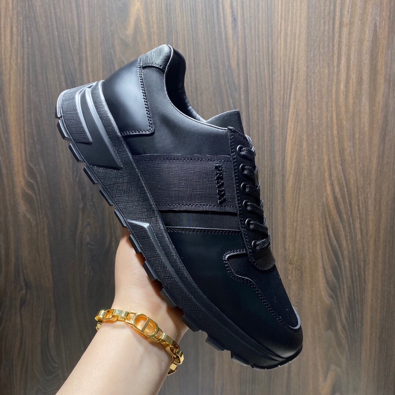 Giày thể thao nam cao cấp thương hiệu Prada Re Nylon mẫu mới phối da thật đế chống trơn trượt