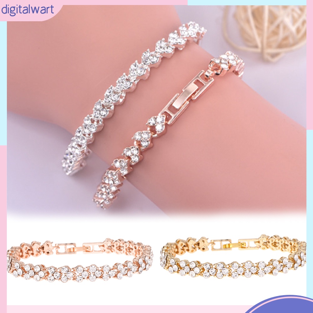 Vòng đeo tay đính đá nhân tạo sáng bóng dễ thương dành cho phụ nữ