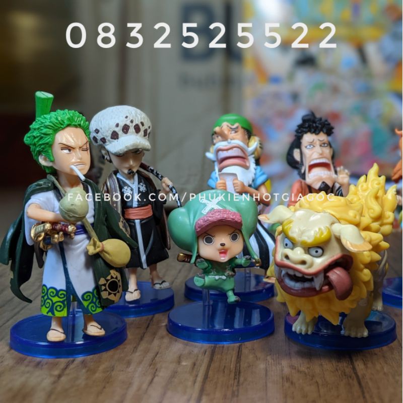 Bộ 10 mô hình nhân vật One piece Wano quốc Luffy , Zoro , Nami , Chopper , Usopp , Sanji , Tama , Kin emon