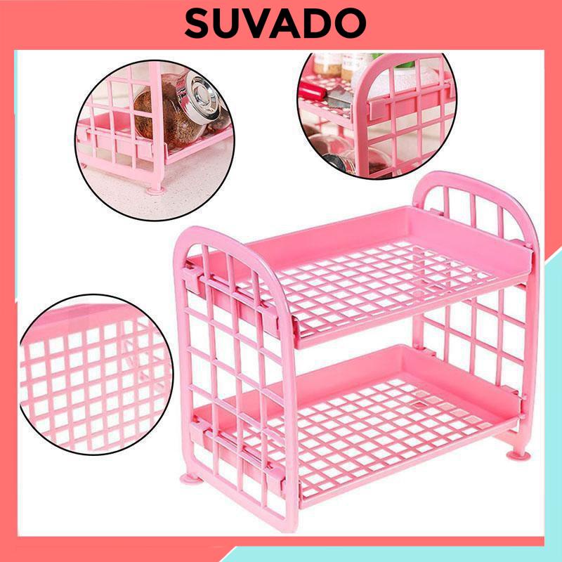 Kệ đựng đồ Mini 2 Tầng Để Bàn, Để Đồ Dùng Học Tập,  Mỹ Phẩm , Đồ Trang Điểm, gia vị, đồ dùng văn phòng E050 SUVADO