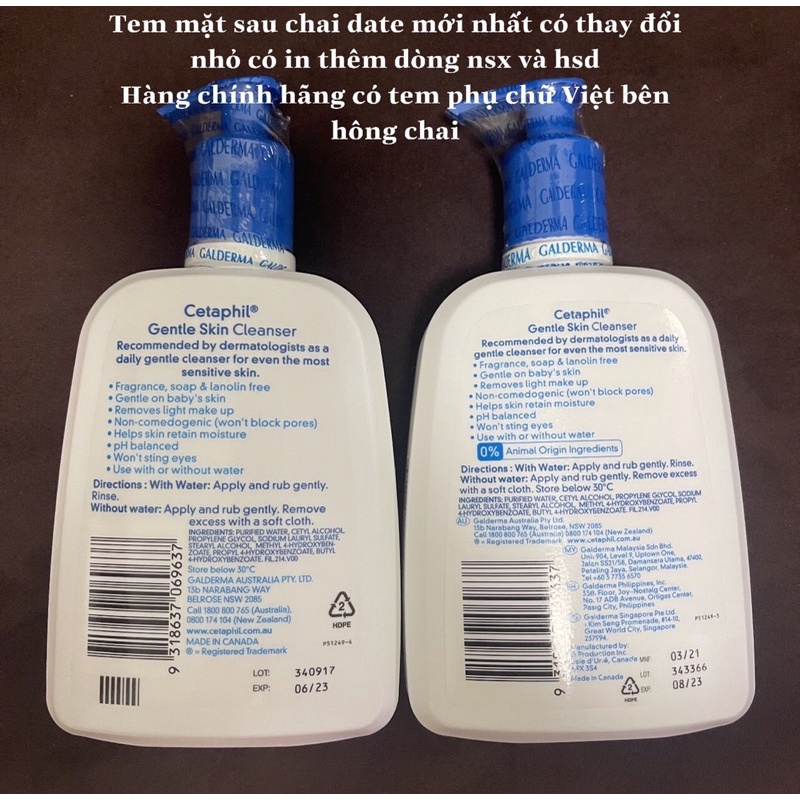 [HSD 2023] Sữa rửa mặt dịu nhẹ Cetaphil 500ml - 125ml - 59ml