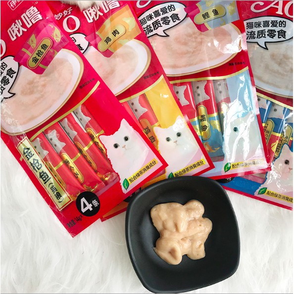 [Mã PET50K giảm Giảm 10% - Tối đa 50K đơn từ 250K] [Combo 4THANH] Snack Kem Soup Thưởng Ciao Churu - Thức Ăn cho Mèo
