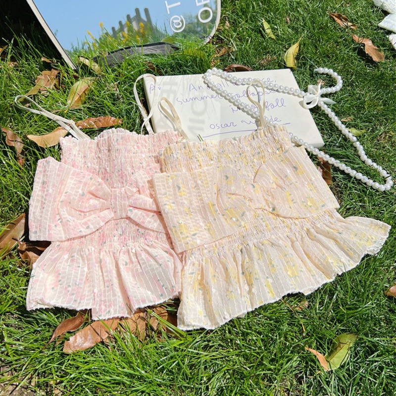 Áo Hai Dây Dáng Ngắn Ôm In Họa Tiết Hoa Thời Trang Cho Nữ