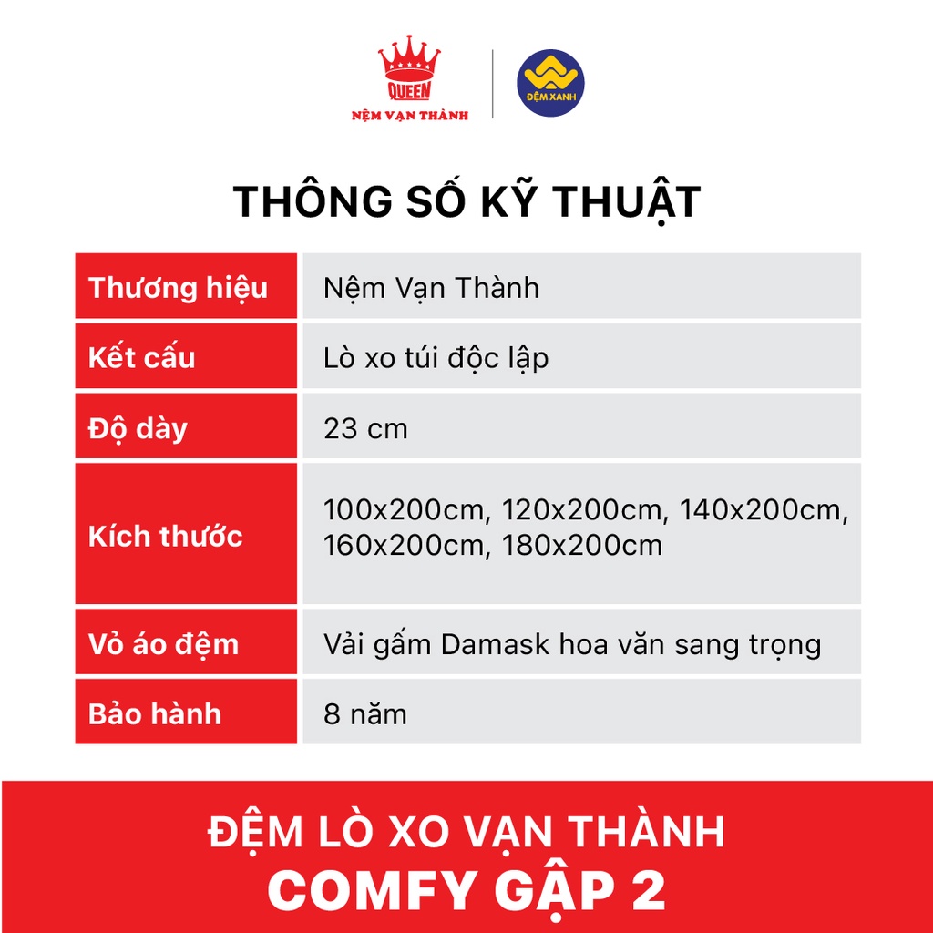 Đệm lò xo Vạn Thành Comfy