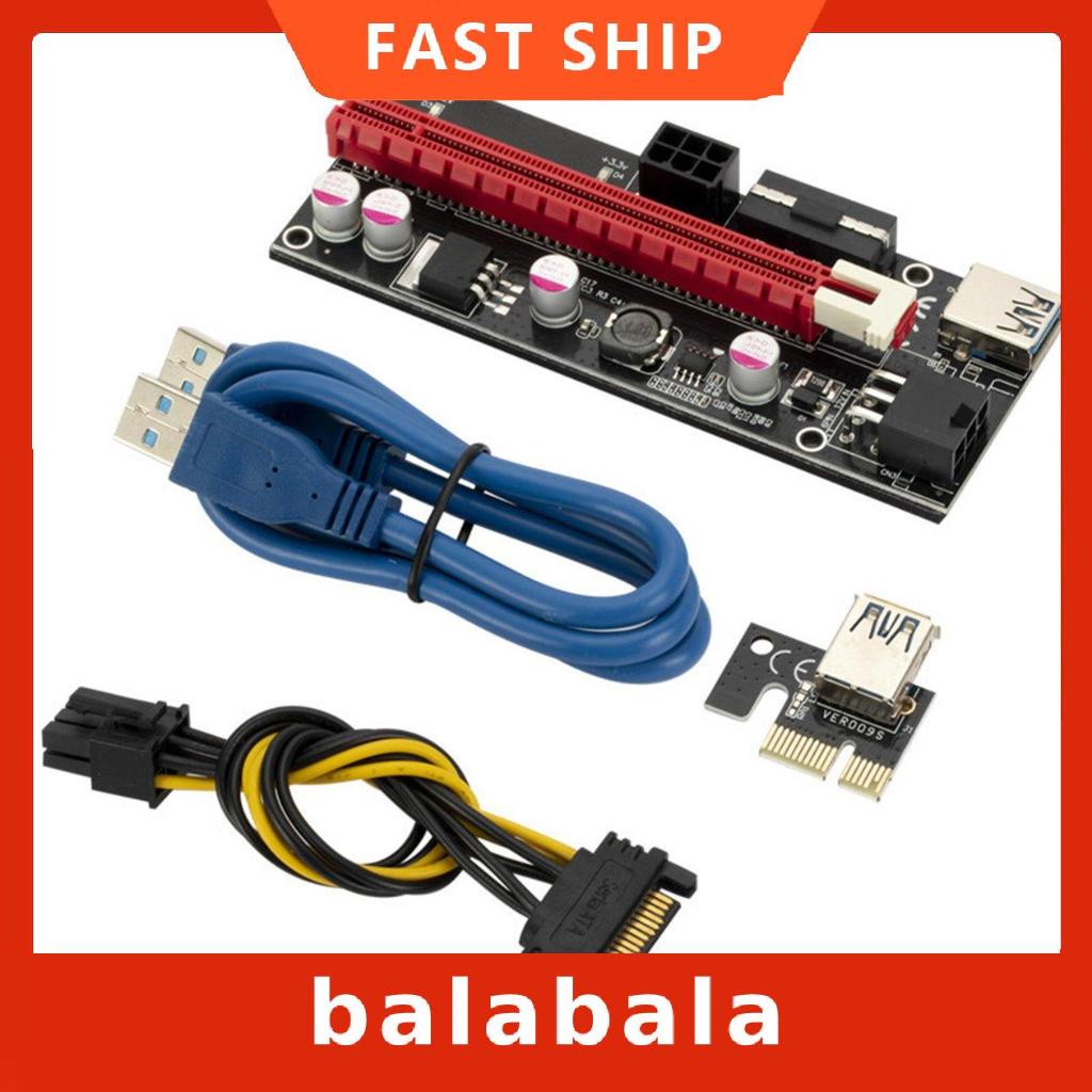 Thẻ đồ họa PCie 3 trong 1 VER009S Pci-e 1x đến 16x 6 Pin