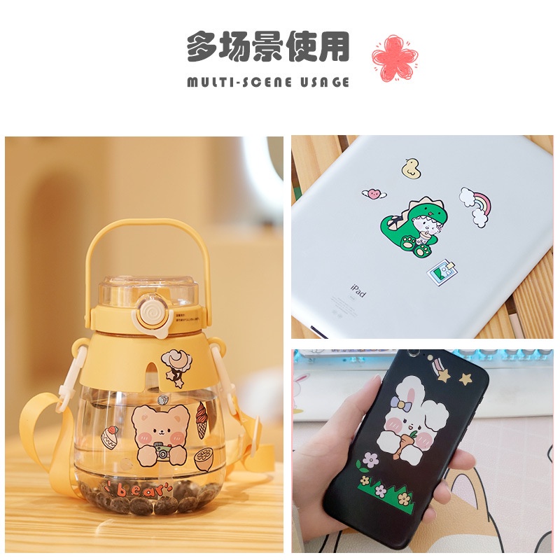 Miếng dán PVC Liarty trang trí vật dụng in hoạt hình không thấm nước xinh xắn