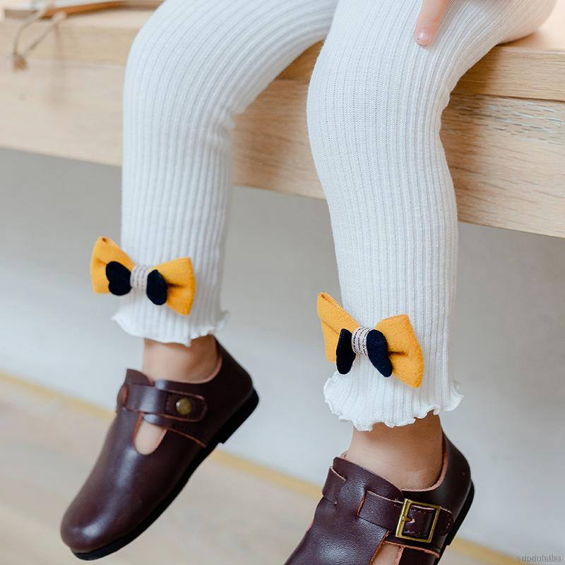 Quần legging phối nơ thời trang thu đông xinh xắn cho bé gái