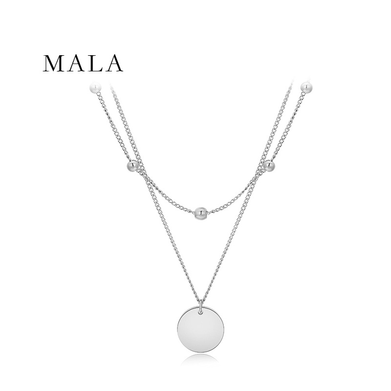 Vòng cổ MAYEBE LAVEND mặt tròn mạ vàng/ mạ bạc phong cách Hàn Quốc thời trang